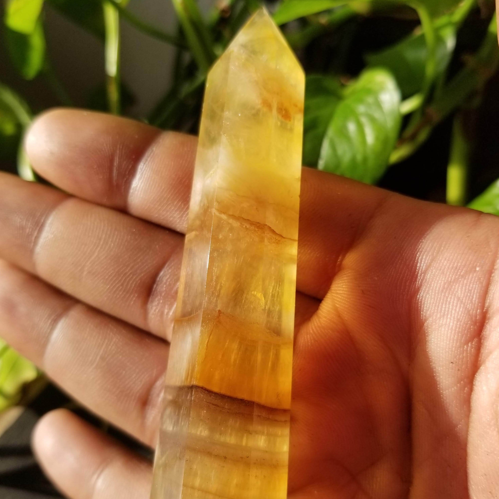 Yellow Fluorite Crystal Point